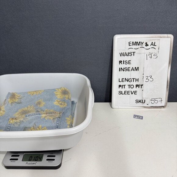 American Eagle Skirt All Overalls Size S Blue Yellow Sunflower Denim Cottage - Picture 9 of 12